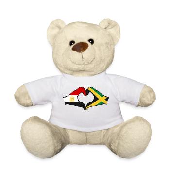 Egypt Jamaica Flag Hands Heart Shape - Teddy Bear - white - Front