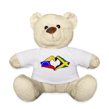 Venezuela Jamaïque Drapeau Mains Coeur Forme - Nounours - blanc - Devant