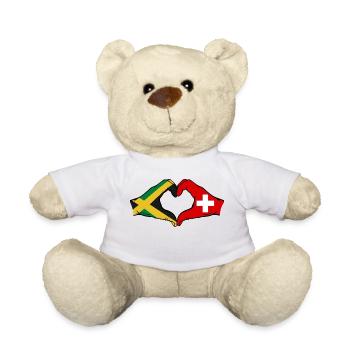 Jamaica Switzerland Hands Heart Shape - Teddy Bear - white - Front