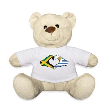 Jamaica Uruguay Hands Heart Shape - Teddy Bear - white - Front