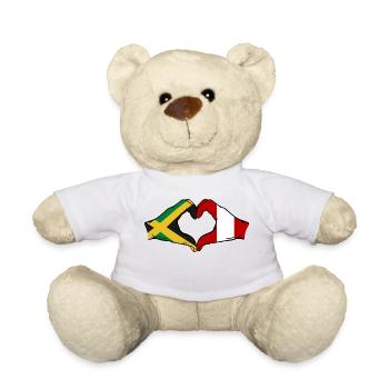 Jamaïque Pérou Drapeau Mains Coeur Forme - Nounours - blanc - Devant