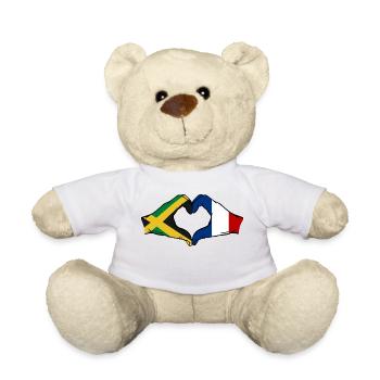 Jamaica France Hands Heart Shape - Teddy Bear - white - Front