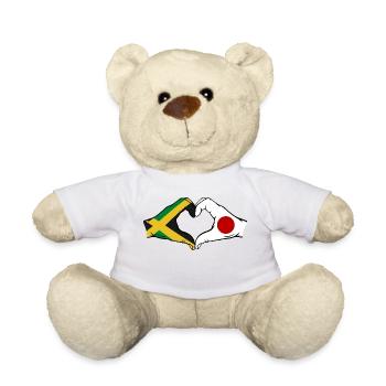 Jamaica Japan Hands Heart Shape - Teddy Bear - white - Front