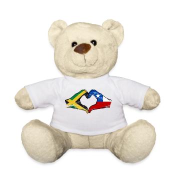 Jamaika Chile Hände Herzform used - Teddy - Weiß - Vorne