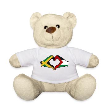 Jamaïque Palestine Mains Forme de coeur - Nounours - blanc - Devant
