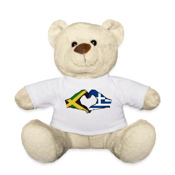 Jamaica Greece Hands Heart Shape - Teddy Bear - white - Front