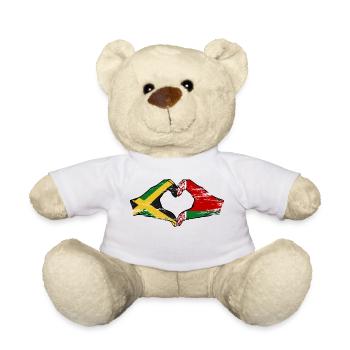 Jamaica Belarus Hands Heart Shape Used - Teddy Bear - white - Front