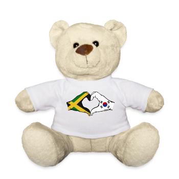 Jamaica South Korea Hands Heart Shape - Teddy Bear - white - Front