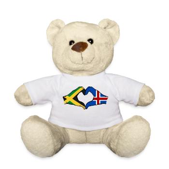 Jamaica Island Hands Heart Shape - Teddy Bear - white - Front