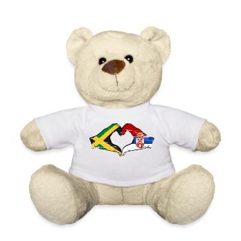 Jamaica Serbia Hands Heart Shape Used - Teddy Bear - white - Front