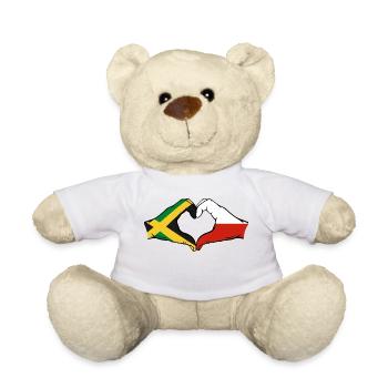 Jamaica Poland Hands Heart Shape - Teddy Bear - white - Front