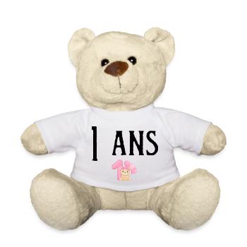 1. 1 year. 1st ANNIVERSARY. 1 YEAR ANNIVERSARY ANNIVERSARY. ANNI - Teddy Bear - white - Front