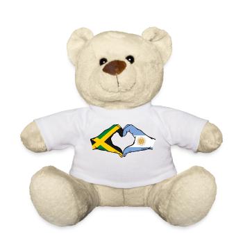 Jamaica Argentina Hands Heart Shape - Teddy Bear - white - Front