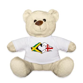 Jamaica Georgia Hands Heart Shape - Teddy Bear - white - Front