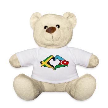 Jamaika Aserbaidschan Hände Herzform - Teddy - Weiß - Vorne
