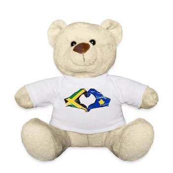 Jamaika Kosovo Hände Herzform used - Teddy - Weiß - Vorne
