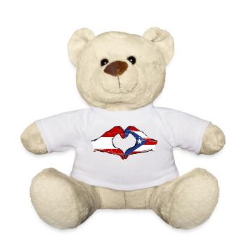 Österreich Puerto Rico Hände Herzform used - Teddy - Weiß - Vorne
