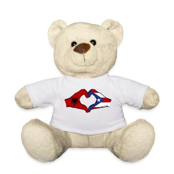 Albanien Puerto Rico Hände Herzform - Teddy - Weiß - Vorne