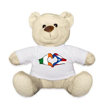 Irland Puerto Rico Flagge Hände Herzform - Teddy - Weiß - Vorne