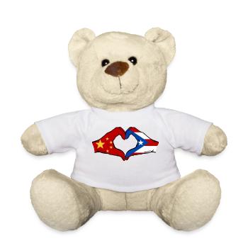 China Puerto Rico Flagge Hände Herzform - Teddy - Weiß - Vorne