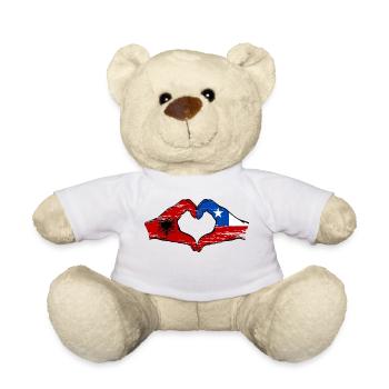 Albanie Chili drapeau mains forme de coeur utilisé - Nounours - blanc - Devant