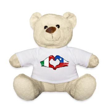 Italie Drapeau Chili mains forme de coeur utilisé - Nounours - blanc - Devant