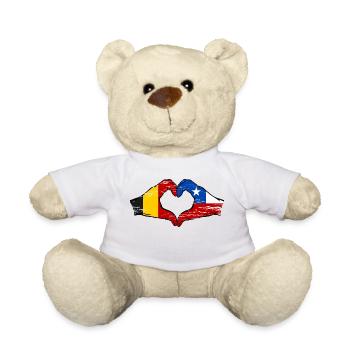 Belgium Chile flag hands heart shape used - Teddy Bear - white - Front