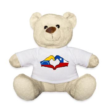 Venezuela Chile Flagge Hände Herzform - Teddy - Weiß - Vorne