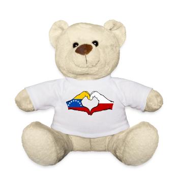 Venezuela Poland Flag Hands Heart Shape - Teddy Bear - white - Front