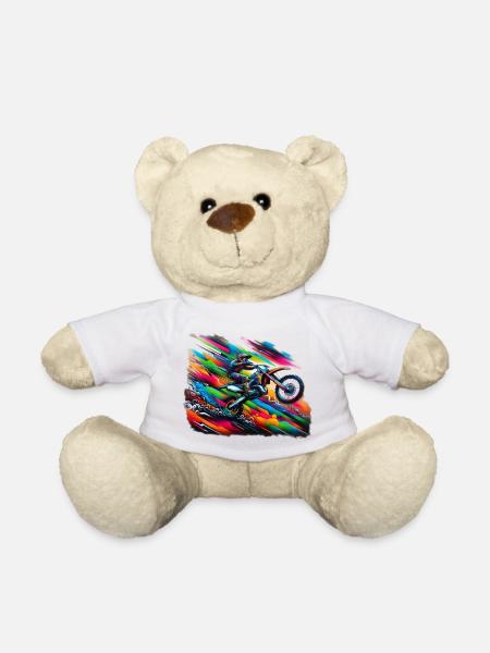 Motorrad motorcycle motocross - Teddy - Weiß