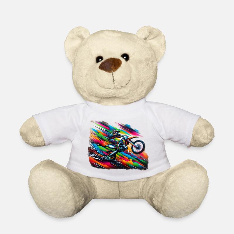 Motorrad motorcycle motocross - Teddy - Weiß