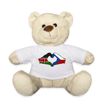 Kenya Czech Republic Flag Hands Heart - Teddy Bear - white - Front