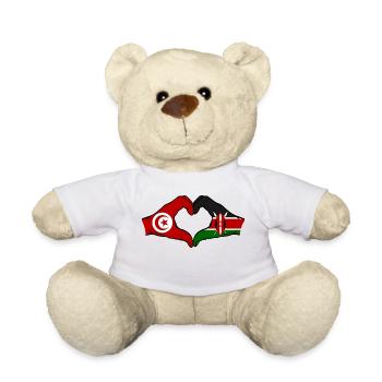 Tunesien Kenia Flagge Hände Herz - Teddy - Weiß - Vorne