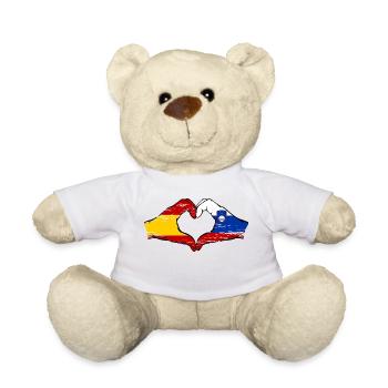 Spain Slovenia Flag Hands Heart - Teddy Bear - white - Front