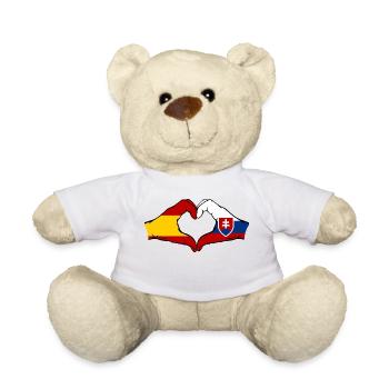 Spanien Slowakei Flagge Hände Herz - Teddy - Weiß - Vorne