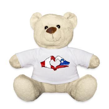 Pérou Slovénie drapeau mains forme de coeur utilisé - Nounours - blanc - Devant