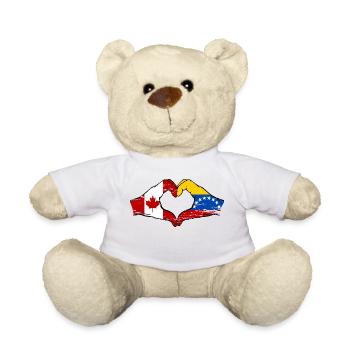 Canada Venezuela drapeau mains forme de coeur utilisé - Nounours - blanc - Devant