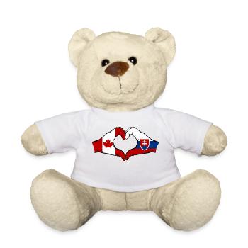 Kanada Slowakei Flagge Hände Herzform - Teddy - Weiß - Vorne