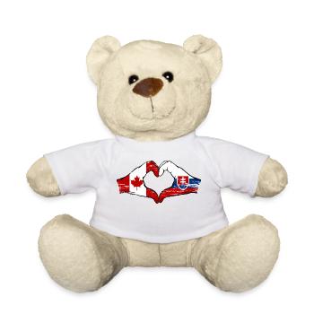 Canada Slovaquie drapeau mains coeur utilisé - Nounours - blanc - Devant