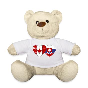 Drapeau du Canada Slovaquie coeur utilisé - Nounours - blanc - Devant