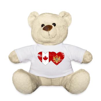 Drapeau du Canada Monténégro Coeur utilisé - Nounours - blanc - Devant