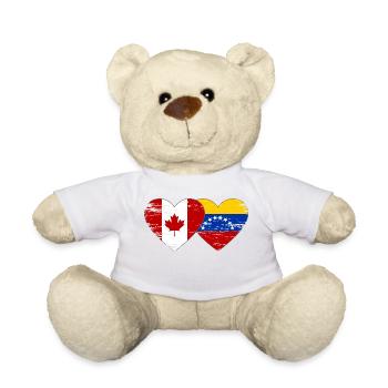 Canada Venezuela flag heart used - Teddy Bear - white - Front