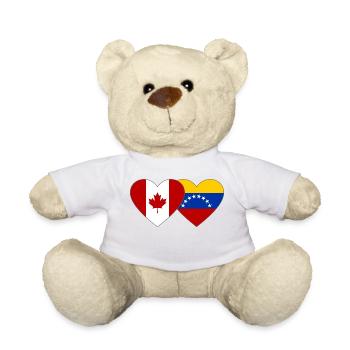 Canada Venezuela Flag Heart - Teddy Bear - white - Front