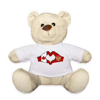 Kanada Montenegro Flagge Hände Herzform - Teddy - Weiß - Vorne