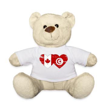 Drapeau du Canada Tunisie coeur utilisé - Nounours - blanc - Devant