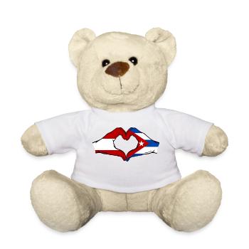 Austria Cuba Flag Hands Heart Shape - Teddy Bear - white - Front