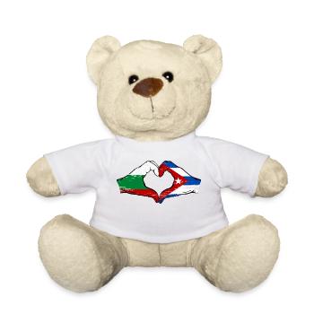 Bulgarie Cuba drapeau mains forme de coeur utilisé - Nounours - blanc - Devant