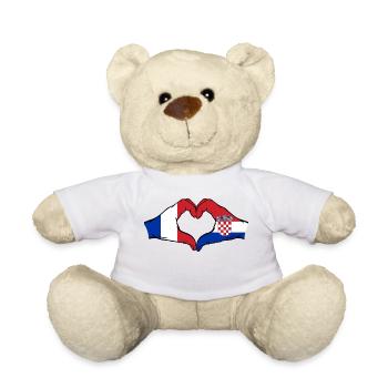 France Croatia Flag Hands Heart Shape - Teddy Bear - white - Front