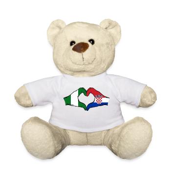 Nigeria France Flag Hands Heart Shape - Teddy Bear - white - Front