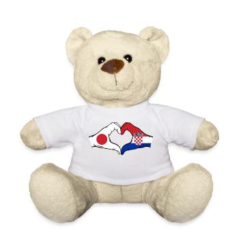 Japan Croatia Flag Hands Heart Shape - Teddy Bear - white - Front